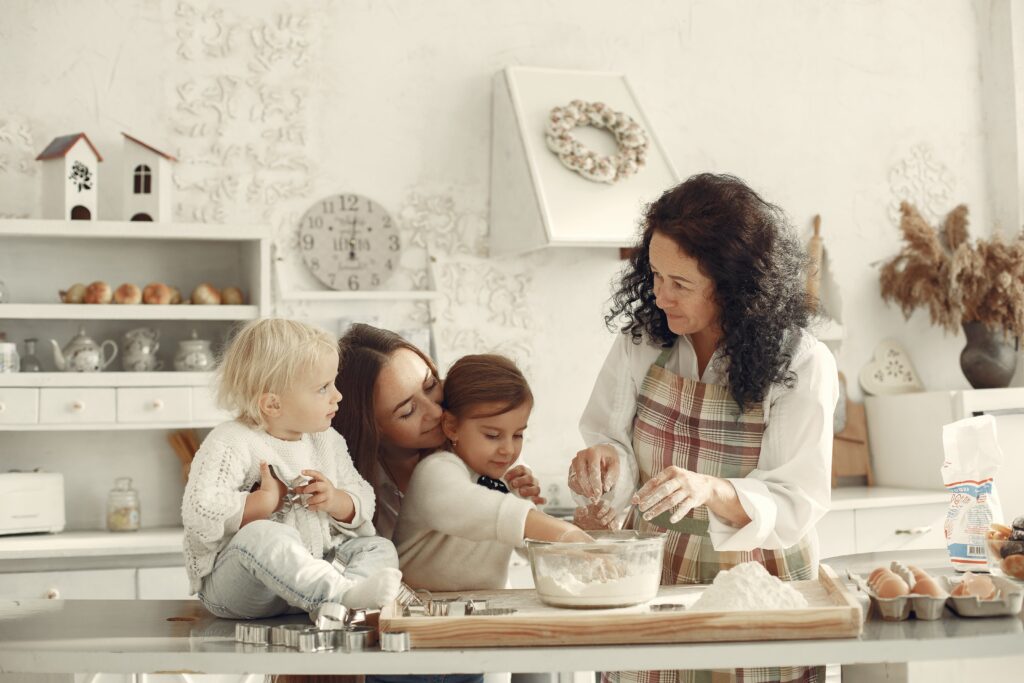 in the kitchen with Mama