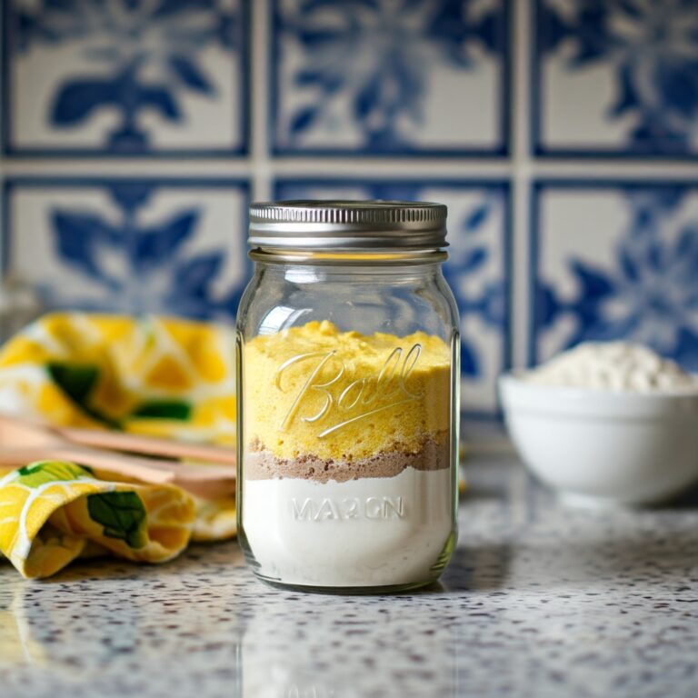 yellow cake mix in jar